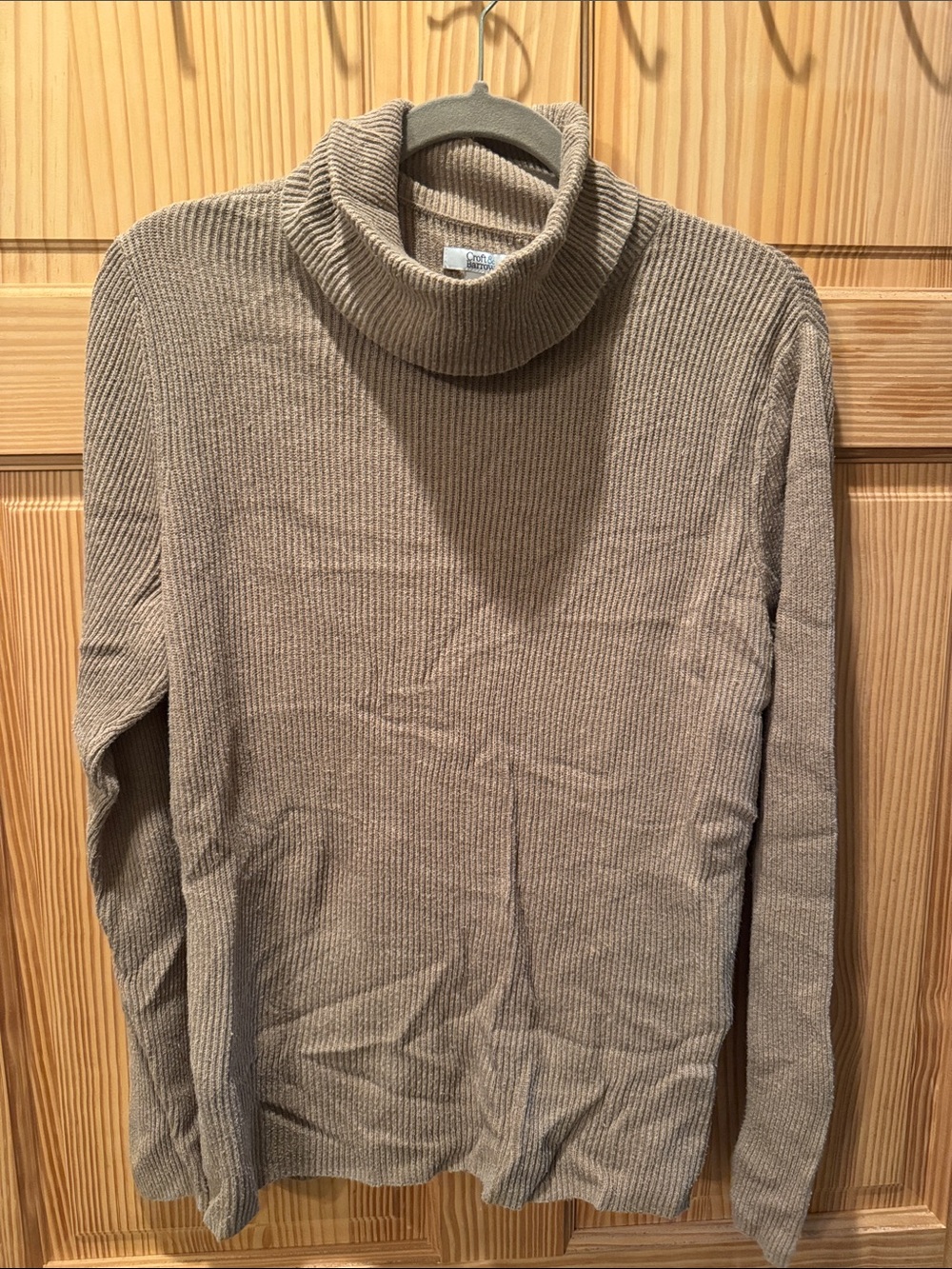 croft & barrow Beige Ribbed Turtleneck Sweater